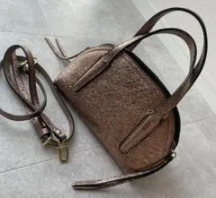 ジャンニキャリーニ　2way ショルダーバッグ　ゴールド