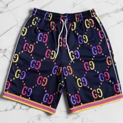 展示品 グッチ ジャンボGG ジャージ ハーフパンツ　ショートパンツ ネイビー