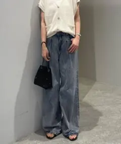 JEANASIS　タックデニムワイドパンツ　ブルー系　S