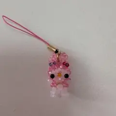 マイメロディ　ビーズストラップ　ハンドメイド