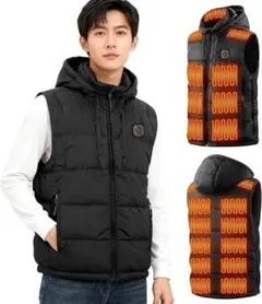 USB給電 防寒電熱ベスト 男女兼用 ヒート ハイネック 軽量 防寒 速暖保温