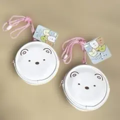 すみっこぐらし　ポーチ　2個　ホワイト×ピンク