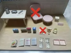 シルバニア　新バージョン　森のお医者さん　椅子、机、体温計、薬、小物まとめ売り