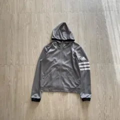 adidas グレー フード付き パーカー