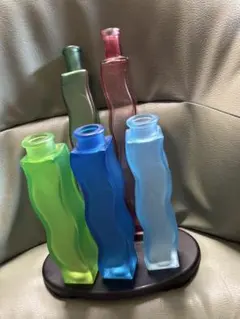 カラフルガラス一輪挿し花瓶セット