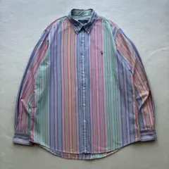 Polo Ralph Lauren マルチカラーボタンダウンシャツ QRタグ L