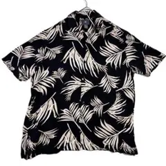 【H&M】ブラックアロハシャツ　かりゆし　開襟　ボタニカルのサムネイル