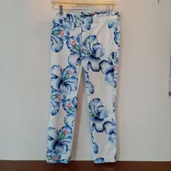 3回着用 即日発送可 ZARA WOMAN Sサイズ パンツ ハイビスカス柄のサムネイル