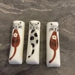 猫のイラスト付き箸置き3個セット
