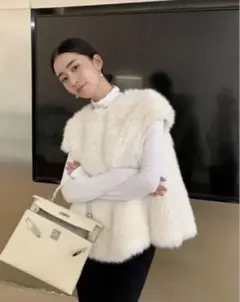 バースデーバッシュ　back ribbon fur vest