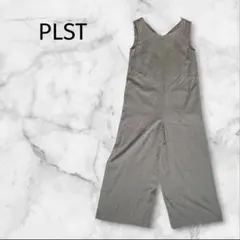 PLST オールインワン ワイドパンツ【S】Vネック ノースリーブ グレージュのサムネイル