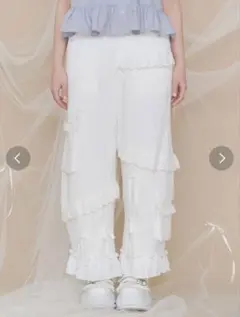 muguet rose pattern curve pants Mサイズ - メルカリ