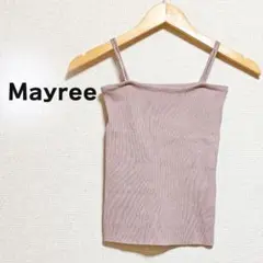 Mayree　メイリー　ニット　キャミソール　袖なし　ピンク　リブ　重ね着のサムネイル
