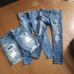 AMERICAN EAGLE ダメージスキニージーンズ 3本セット
