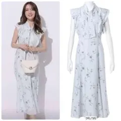 アプワイザーリッシェ　ボウタイナローワンピース　フラワープリント　花柄30