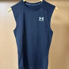 【美品】UNDER ARMOUR HEATGEAR ノースリーブLGブラック