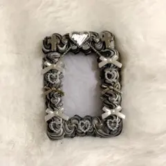 硬質カードトレカケースホイップデコ グレー（黒と白マーブル） ゴテゴテ