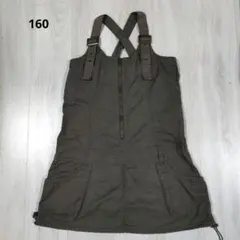 カーキ オリーブ色 ジャンバースカート Lサイズ(160cm)