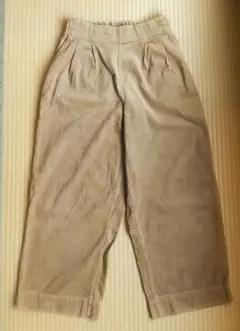 coen コーデュロイ ワイドパンツ ベージュ