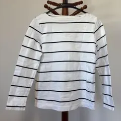 無印良品 ボートネック ボーダーロンＴ M