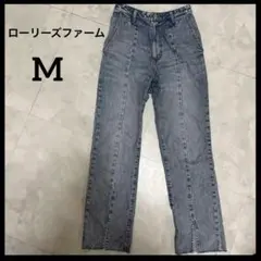 ローリーズファーム　CONEスリットデニム　センタープレス　ハイウエスト　ブルー
