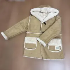 BEAMS mini フード付きムートンコート ベージュ