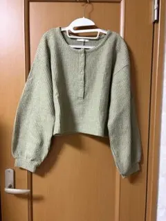 ehkä söpö ワッフル編み 長袖ニット セーターのサムネイル