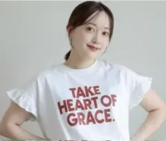 ★しまむら★ ロゴTシャツ TAKE HEART OF GRACE ホワイトのサムネイル