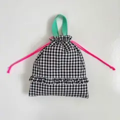 お着替え袋　体操服入れ　巾着袋　ギンガムチェック　入園入学