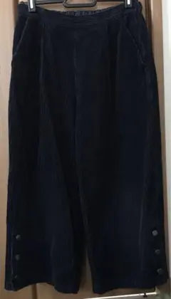 GU コーデュロイ ワイドパンツ 黒 150