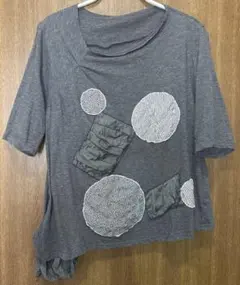 まちぃ 様】専用です○慈雨○墨黒プリントカットソー立体ドット柄半袖