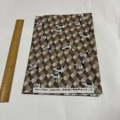 和柄 綿プリント生地 鶴 青海波 110cm×75cm