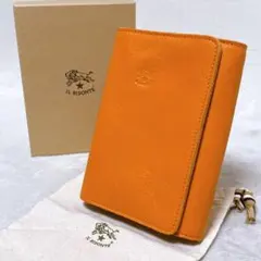 美品　イルビゾンテ　システム手帳　レザー　牛革　ミニ6　6穴　オレンジ　袋・箱付