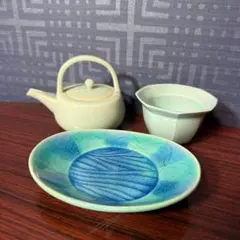 たち吉 急須 栄 小鉢 舞陶館 皿 青磁 茶器セット 在銘 食器セット ブルー系