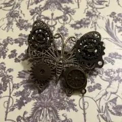 蝶の歯車デザインバレッタ