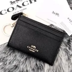 新品☆COACH(コーチ)メンズ　ブラック レザー コインケース