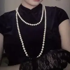パールネックレス　ロングネックレス　フォーマル　 高見え　結婚式　卒業式