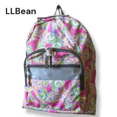 LLBean　エルエルビーン　リュック　ペイズリー柄　ポリエステル　ピンク