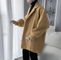 ビッグシルエット チェスターコート ロングコート アウター 冬服 メンズ 韓国