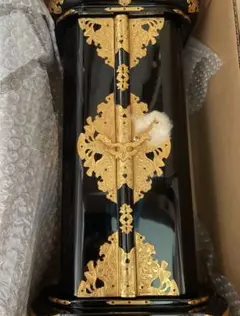限定値下 収集品 三方用大柱 仏壇用 純金箔 金具付 木製 最高級 3353 