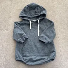 grattis フード耳付きロンパース 80サイズ グレー