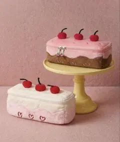 【即日発送】映えケーキポーチさくらんぼ韓国風小物入れ 可愛い茶色チョコ生クリーム