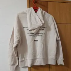 ALLEさま ラブトキシック　ベージュ フード付き パーカー　S（140）