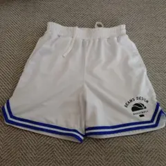 【BEAMS】バスパン　バスケットボールズボン　白　青