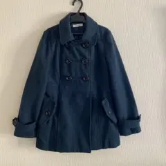 ネイビー ダブルブレスト ピーコート