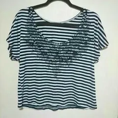 刺繍ボーダー Tシャツ