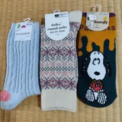 靴下３足セット　スヌーピー