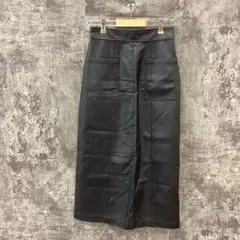美品★MOUSSY マウジー【M】フェイクレザー ペンシルタイトスカート 黒のサムネイル