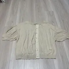 SM2 ベージュ レースボタン カーディガン