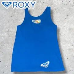 美品Roxy ロキシー タンクトップ 青 ブルー キラキラ シルバー ロゴ Mのサムネイル